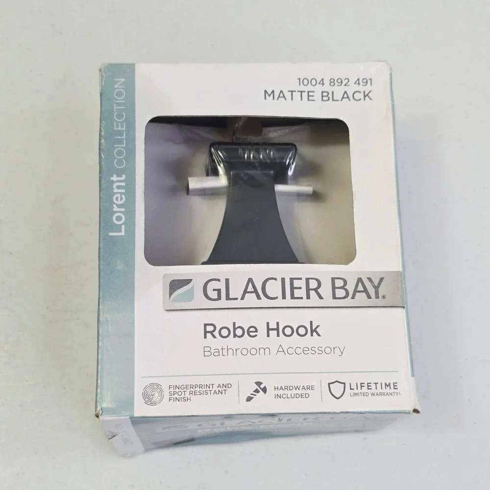 Glacier Bay Lorent Robe Hook Matte Black 1004 892 491 Fingerprint Resistant